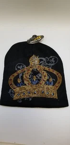 Broadway Enterprises Titan Donna Stone Skull Cap Beanie Crown Rhinestone one sz - Picture 1 of 12