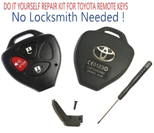 Toyota Scion 2005 - 2014 3 Button Remote Key Shell Repair Kit DIY + Screwdriver  - Picture 1 of 6