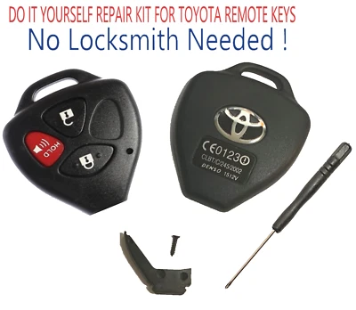 Toyota Scion 2005 - 2014 3 Button Remote Key Shell Repair Kit DIY + Screwdriver  - Image 1 of 4