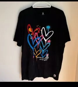 Corazones de graffiti Psycho Bunny de Robert Godley manga corta negro talla 8 (XXL) - Imagen 1 de 8
