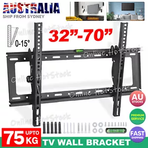 TV Wall Mount Bracket Tilt Slim LCD LED 32 40 42 47 50 55 60 62 65 70 75 inch - Picture 1 of 9