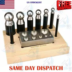 10 PC Set Jeweler Jewelry Dapping Block Doming Punch Puncher Metal Craft Forming - Picture 1 of 3