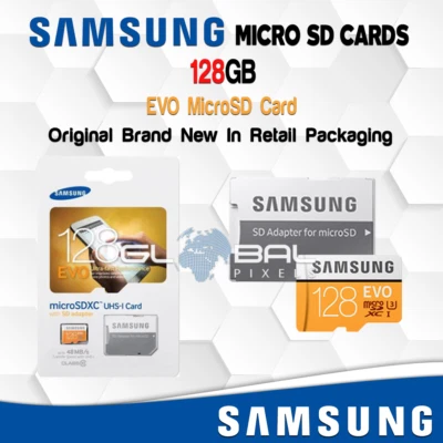 SAMSUNG EVO Micro SD Card 128GB with Adapter Memory Class 10 Fast HD Genuine OEM - Image 1 of 3