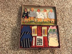 Kit de costura Little Travelers 1940 raro completo - Imagen 1 de 11