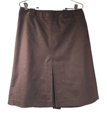 Falda Pantology Mujer Talla 10 Marrón Plisada Carrera Hasta la Rodilla Cremallera Lateral Nueva Foto 1 de 4