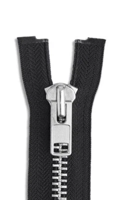 NÄHMIT 80cm SILBER - Extra Stark Metall Motorrad Reißverschluss teilbar