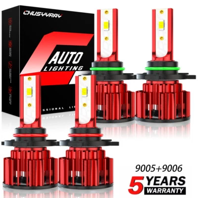 LED Headlight High Low Bulbs Kit For Saturn SL SL1 SL2 Base Sedan 1.9L 1991-2002 - Image 1 of 4