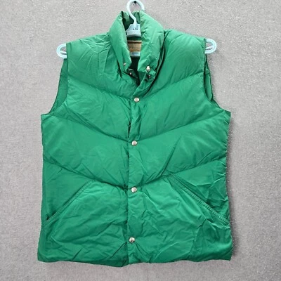 VINTAGE REI Coop Men Jacket Medium Green Puffer Vest Goose Down 60s 70s USA READ - Image 1 of 4