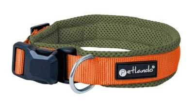 Petlando MAGNETECH Halsband Hund mit Magnet-Verschluss olive/orange Gr. 3XS - XL
