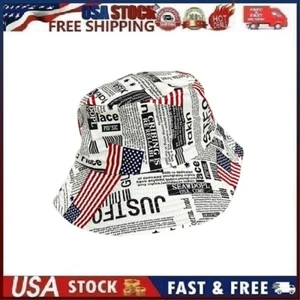 American Flag Americana Patriotic Boonie Bucket Hat L XL Beach Fishing Cap Black - Picture 1 of 11