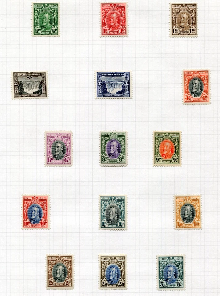 Southern Rhodesia 1931-37 SG15/27 - Full Set Definitive's, MH on page CV £190 - Image 1 of 1