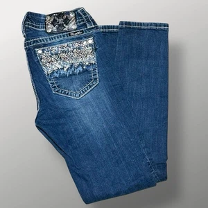 Jeans donna skinny blu Miss Me taglia 28 vestibilità standard con tasche impreziosite - Foto 1 di 10