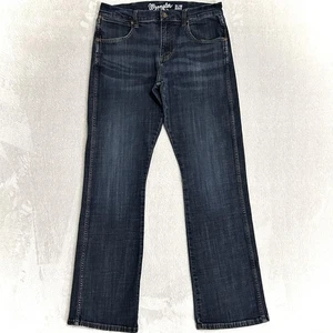 Wrangler Retro Jeans Uomo 32x32 Stivaletto Slim Taglio Baffi Elasticizzato Denim Western - Foto 1 di 18