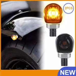 2X LED Motorcycle Turn Signals Indicator Amber Light Universal Mini Lamp Blinker - Imagen 1 de 8