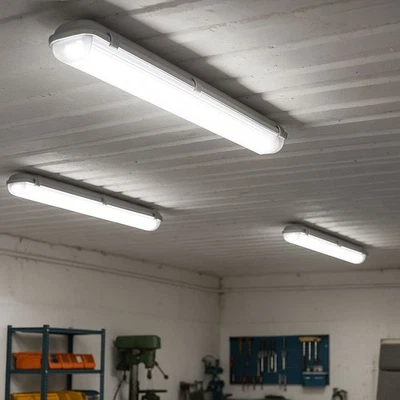 Deckenleuchte Wannenleuchte Deckenlampe Strahlwasserfest IP65 weiß LED L 127,6cm - Bild 1 von 4