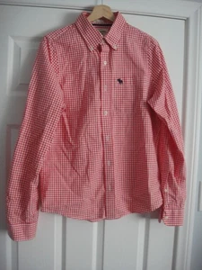 Abercrombie Fitch Button Up Shirt Men Medium Muscle Long Sleeve Red Color - Picture 1 of 6
