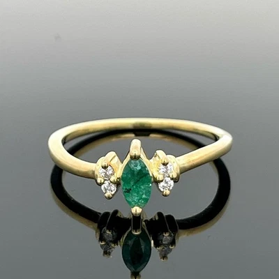 RING GR. 17 (CA.54) 925/-SILBER VERGOLDET MIT SMARAGD & ZIRKONIA SCHMUCKJAGD - Bild 1 von 3