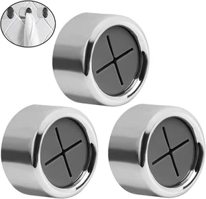 3PCS Adhesive Round Towel Hooks – No Drill Wall Mount Holders for Kitchen Bath - Afbeelding 1 van 8