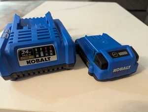 Genuine Kobalt KCH 2445-03 24V MAX Li-Ion Battery Charger + 2.0Ah Battery - Picture 1 of 6
