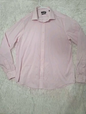 Camisa de Vestir Ralph Lauren Hombres 17 1/2 XL Rosa Calce Ajustado Manga Larga Preppy Oficina  Foto 1 de 4