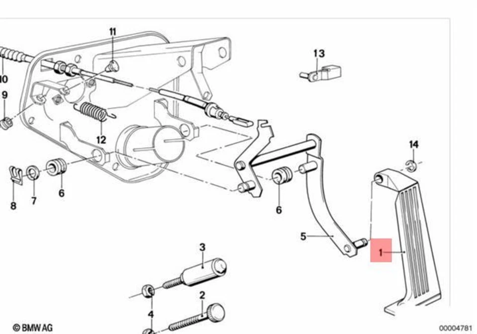 Conjunto de pedal acelerador genuino BMW M1 E12 E21 E24 E26 E3 E9 2.5CS 35411105414 Foto 1 de 1