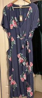 Vestido largo midi envolvente estampado floral Joules Callie Reino Unido 18 bolsillos Foto 1 de 4