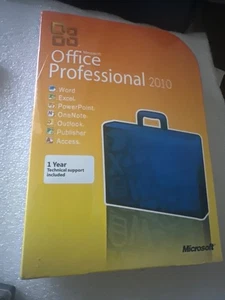 Microsoft Office 2010 Professional  Full Retail NEW SEALED Box Version - Picture 1 of 1