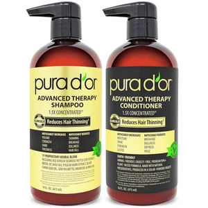 PURA D'OR Advanced Therapy Biotine Shampooing & Après-Shampooing Set de Soins Cheveux pour Cheveux T - Photo 1/12