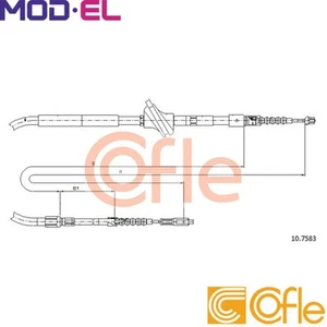 CABLE PARKING BRAKE 10.7583 FOR AUDI 100C4/A6C4 ACE/ABK/AAE/AAD 2.0L 1Z 1.9L - Picture 1 of 7