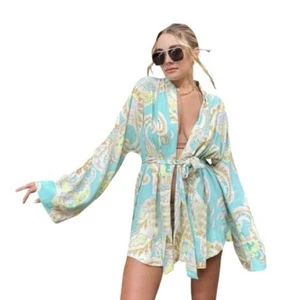 Zara Printed Kimono With Sash Size M - Picture 1 of 6