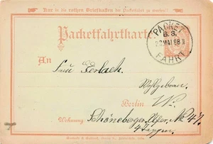 Tarjeta de paquete alemana 1888 historia postal vintage Berlín dirigida - Imagen 1 de 2
