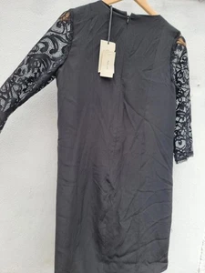 Vestido de seda pura Alice Temperley para mujer talla 10 con inserción de encaje negro John Lewis - Imagen 1 de 5