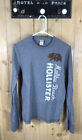 Hollister Long Sleeve Shirt Medium Gray Malibu Beach Bear California O1