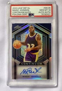 Magic Johnson 2023 Leaf Continuum Metal Autograph #13/91 PSA 10 GEM MT - Bild 1 von 3