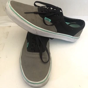 Vans Off The Wall Low Top Skate Shoes Black Grey Teal Unisex Mens 9.5 Womens 11 - Picture 1 of 13