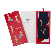 Xmas Meerkat Sock with Card