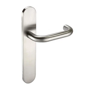 Manijas de puerta de acero inoxidable en placa posterior de radio - Imagen 1 de 1