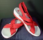 Clarks Sassy Red  Adjustable Strap Cloudsteppers--Cushion Soft--Woman's Size 9