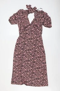 Miss Selfridge Womens Pink Polyester Blend A-Line Size 6 V-Neck Tie - Picture 1 of 10