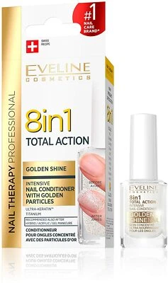 Eveline Nail Therapy 8 in 1 Total Action Golden Shine Nail Conditioner 12ml