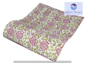 Vintage Block Print Kantha Quilt Blanket Indian Bedspread Coverlet Throw Art - Picture 1 of 5