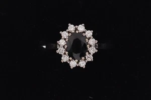 Wunderschöner 14 Karat Weißgoldring mit Diamanten 0,5ct. und schöner Saphir - Bild 1 von 4