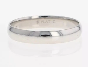 Platinum 950 4.0mm Polished Classic Wedding Band Ring Size 11 - Picture 1 of 7