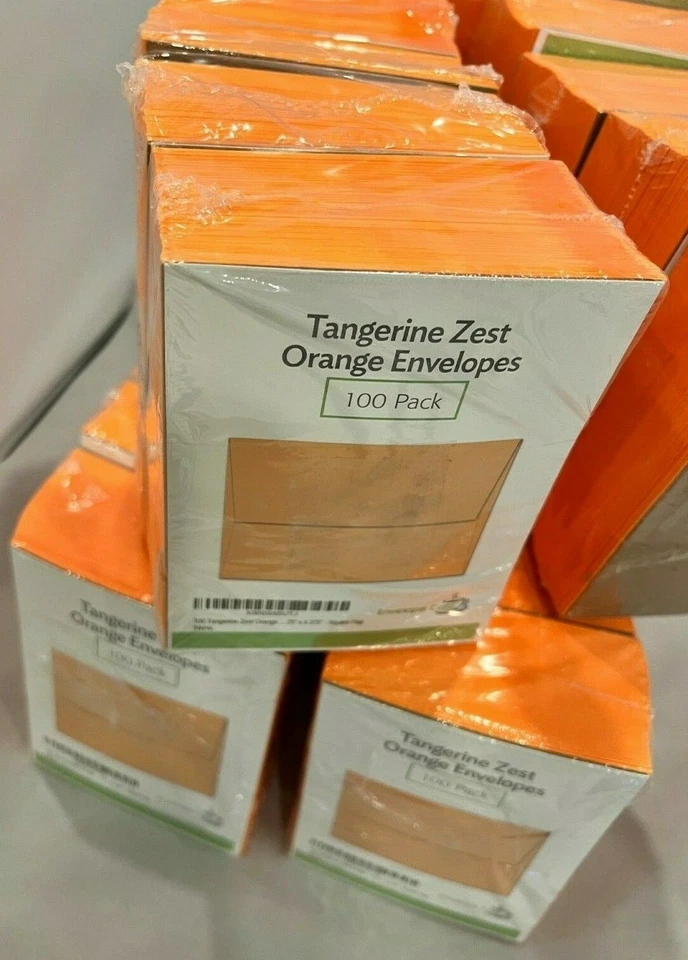 500 Tangerine Zest Orange Envelopes 7.5" X 4.375" By Envelope Cafe  - Image 1 of 4