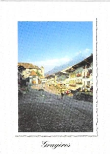 Switzerland Chrome Postcard La Ville de Gruyeres Village Town - Picture 1 of 2