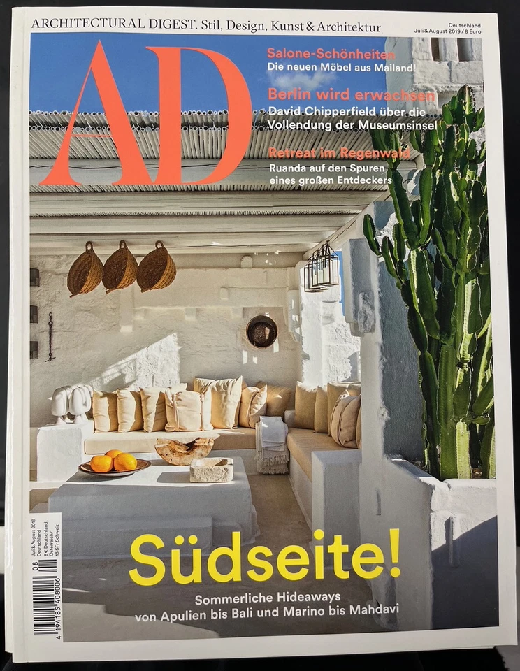 Wie neu: Zeitschrift "AD - Architectural Digest", Ausgabe Juli/August 2019 - Bild 1 von 1
