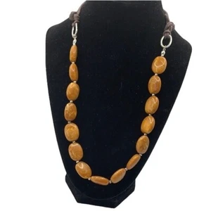 Simulated amber necklace-not Bakelite 20 inches - Picture 1 of 3