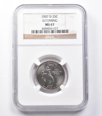 MS67 2007-D Washington State Quarter Wyoming NGC *5419 - Image 1 of 3