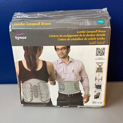 Braçadeira de lacepula Tynor Lumbo 28 a 40 polegadas tamanho universal caixa aberta - Imagem 1 de 3