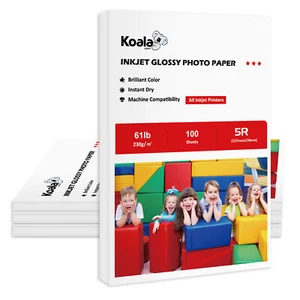 Koala Premium Photo Paper 5X7 Glossy 400 Sheets 61lb Heavy Inkjet Epson Canon HP - Picture 1 of 9